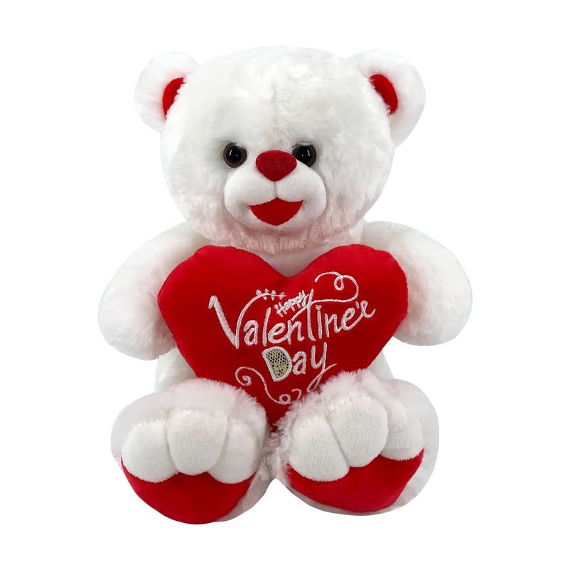 30cm Valentine Plush Bear with Heart – Soft Romantic Teddy Bear Gift for Her, Him & Couples